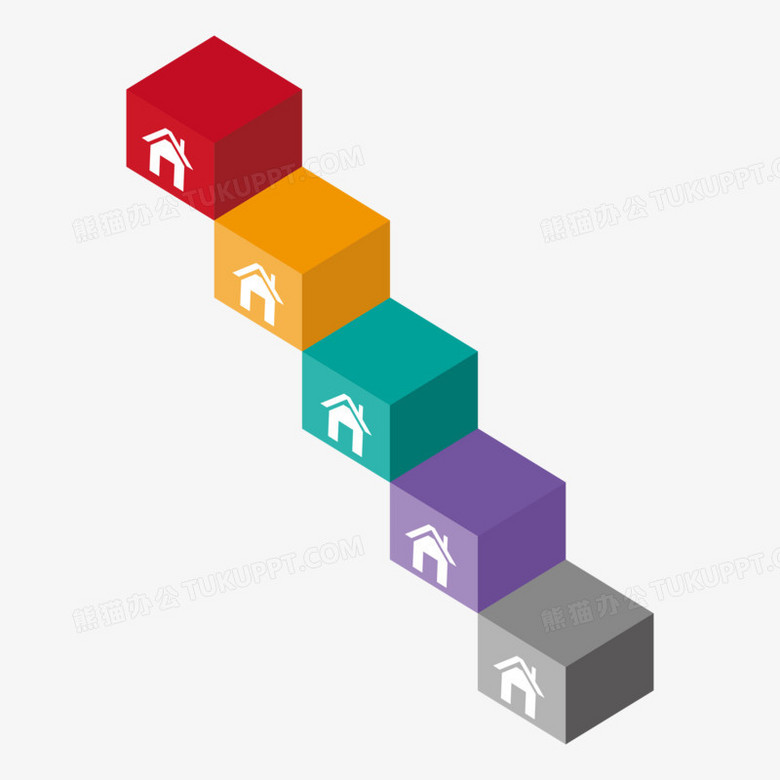 卡通上升阶梯元素