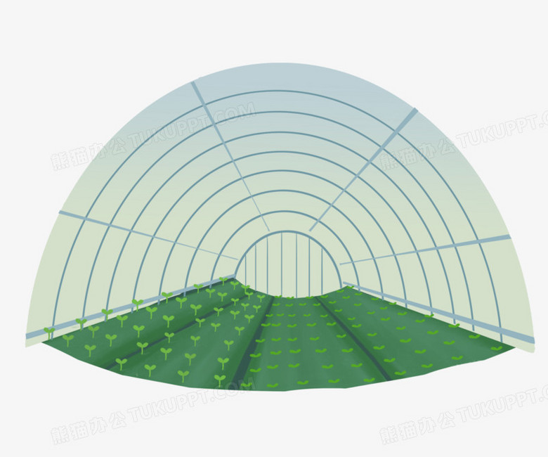 手绘现代大棚室内种植免抠元素