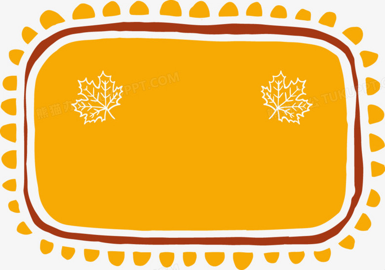 本作品全称为《橙色简约风不规则边框枫叶底纹元素》,使用adobe