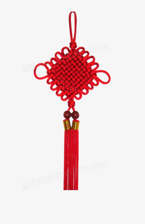 红色中国结实物免抠素材