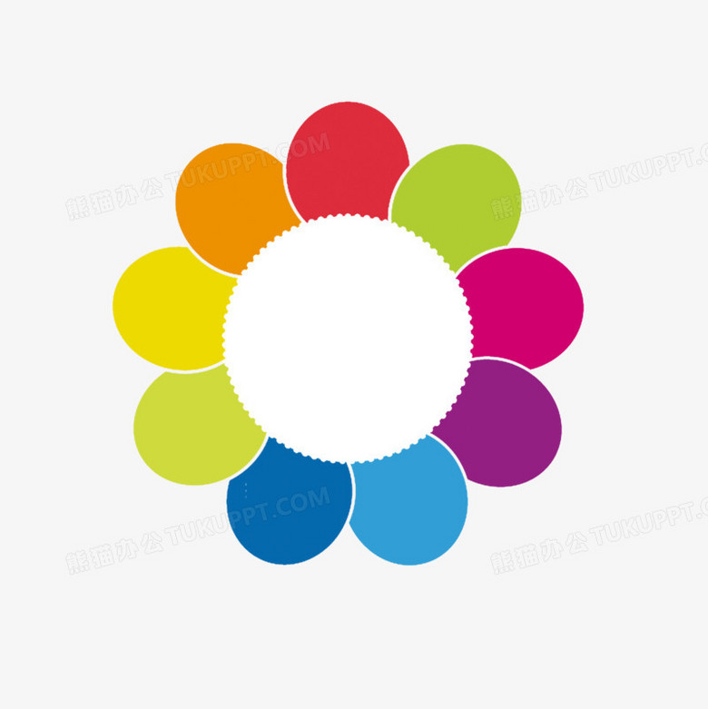 彩色卡通太阳花png图片素材下载 太阳花png 熊猫办公