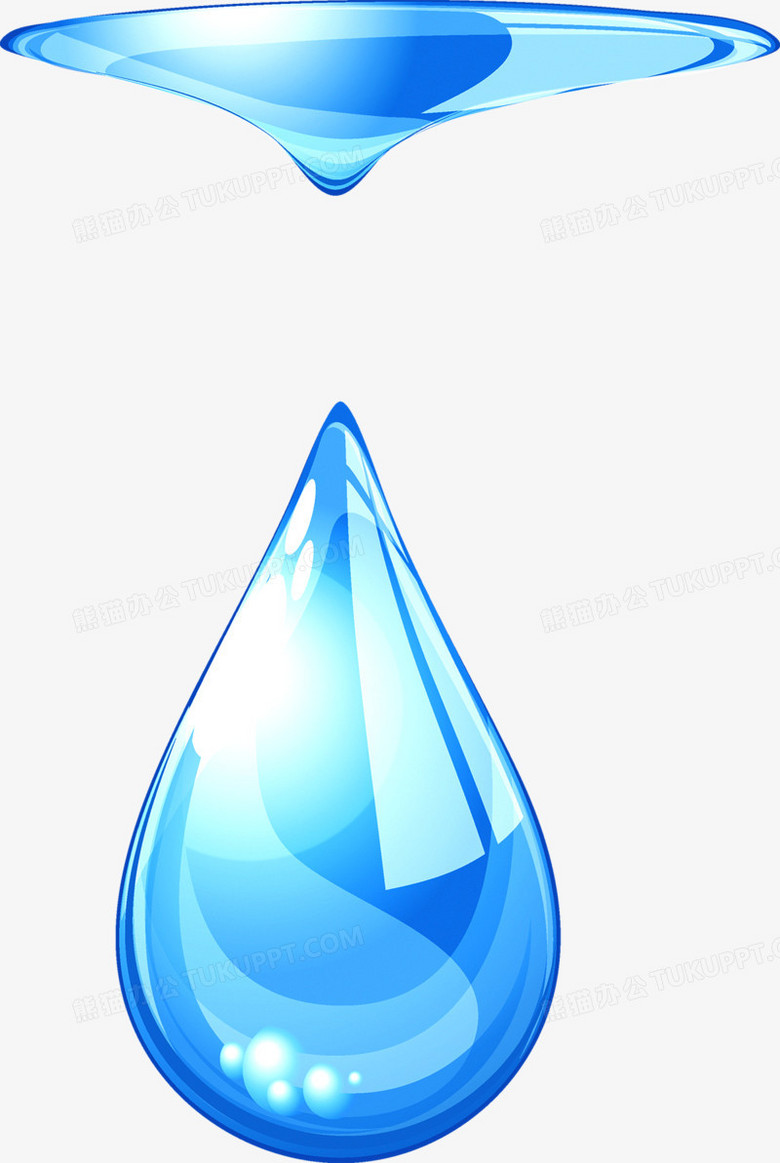 蓝色水滴png图片素材下载 水滴png 熊猫办公