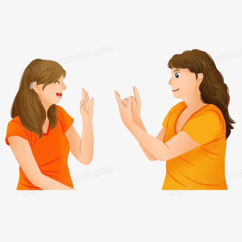 本作品全称为《卡通手绘跟聋哑人用手语交流元素》,使用 adobe