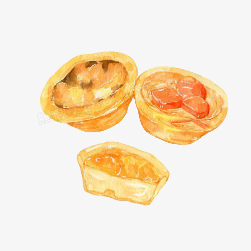 蛋挞手绘画素材图片