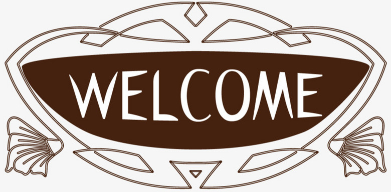服装店welcome欢迎牌装饰边框png图片素材下载_装饰png_熊猫办公