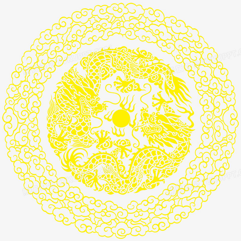 黄色中国风花纹png图片素材下载 花纹png 熊猫办公 黄色中国风花纹png图片素材下载 花纹png 熊猫办公