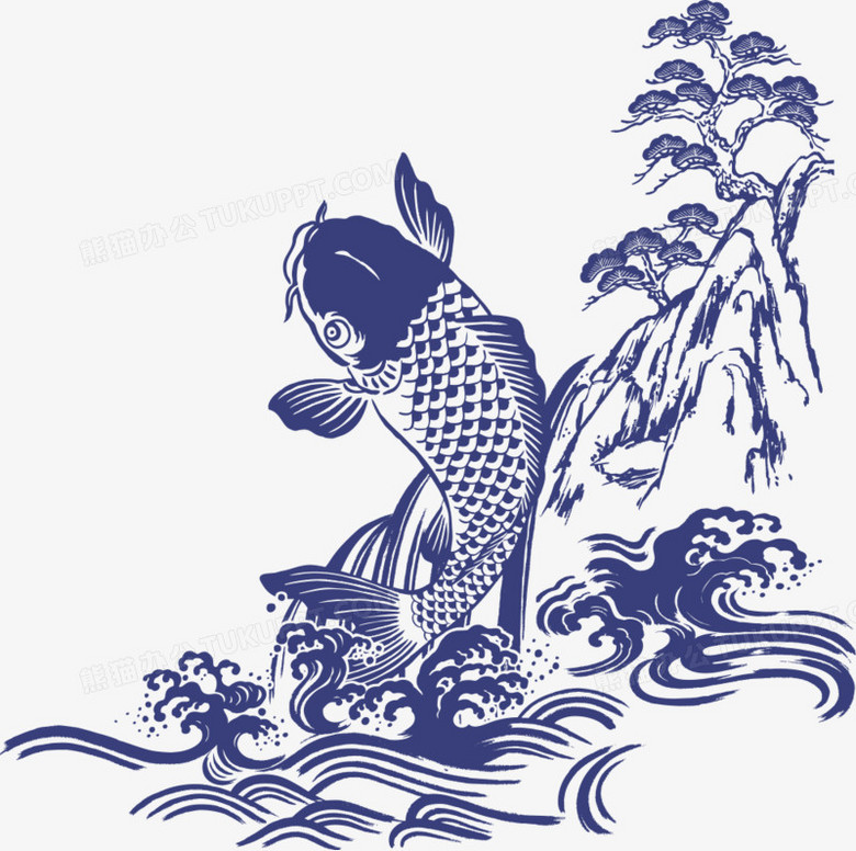 矢量日本鲤鱼