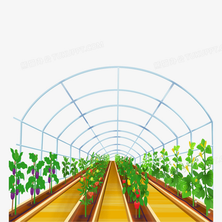 卡通手绘农业大棚免抠素材