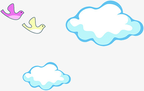 天空鸟儿白云简笔画