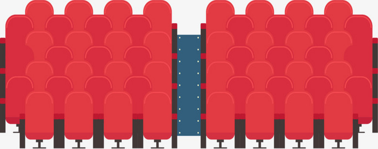 作品以红色为背景,设计了剧院观众席,整体呈现卡通风.