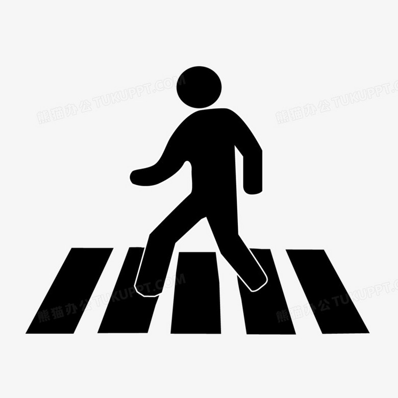 行人过马路剪影PNG图片素材下载_剪影PNG_熊猫办公
