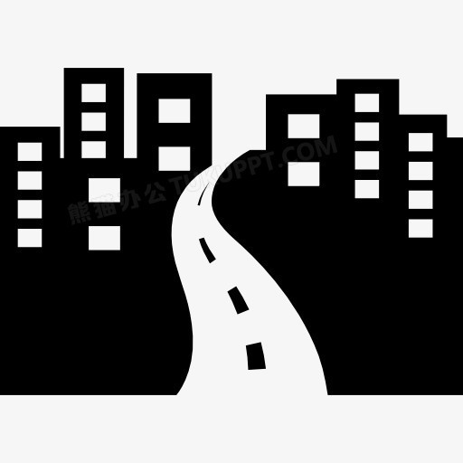 城市大道的角度图标