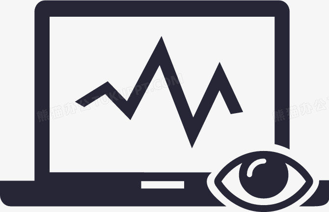 本作品全称为《黑色卡通手绘实时监测图标创意元素》,在整个配色上