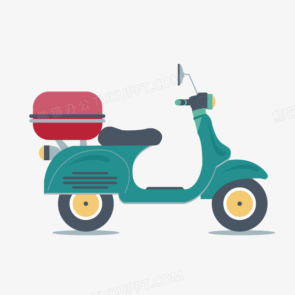 摩托车卡通小清新