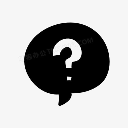 本作品全称为《黑色卡通手绘问号气泡图标创意元素》,在整个配色上