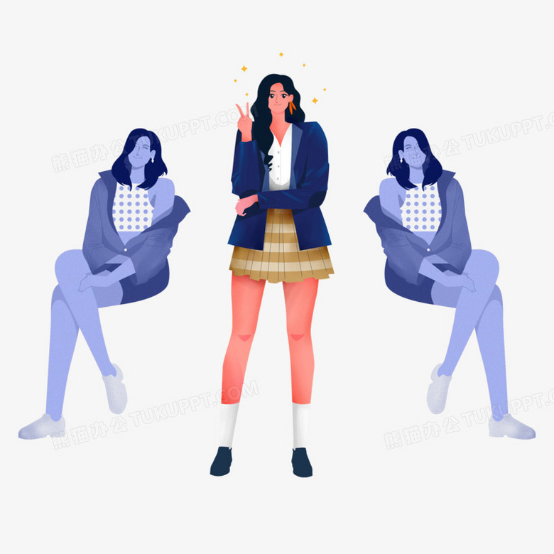 本作品全称为《卡通手绘c位出道的女生元素》,使用