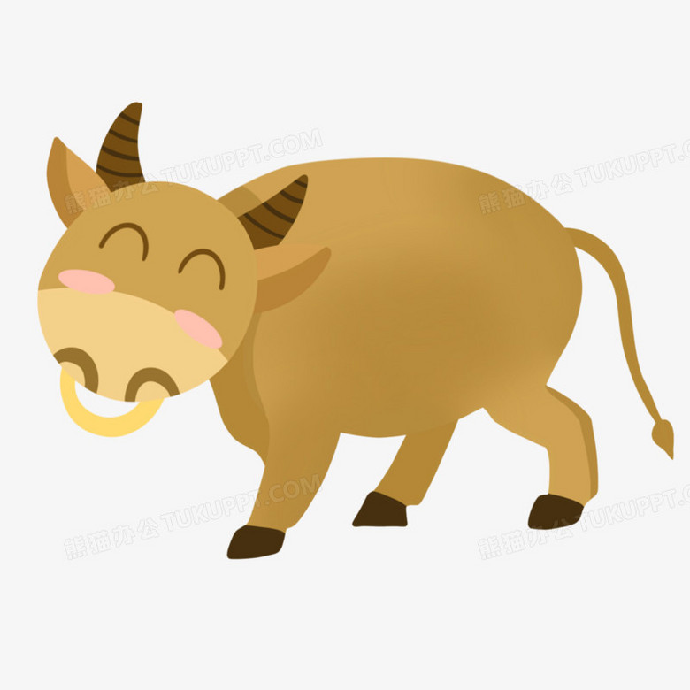 本作品全称为《卡通手绘戴鼻环的老牛元素》,由迷南文化传媒(上海)