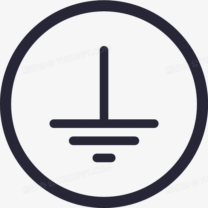 本作品全称为《黑色简约风精美圆形防雷接地图标创意元素》,在整个