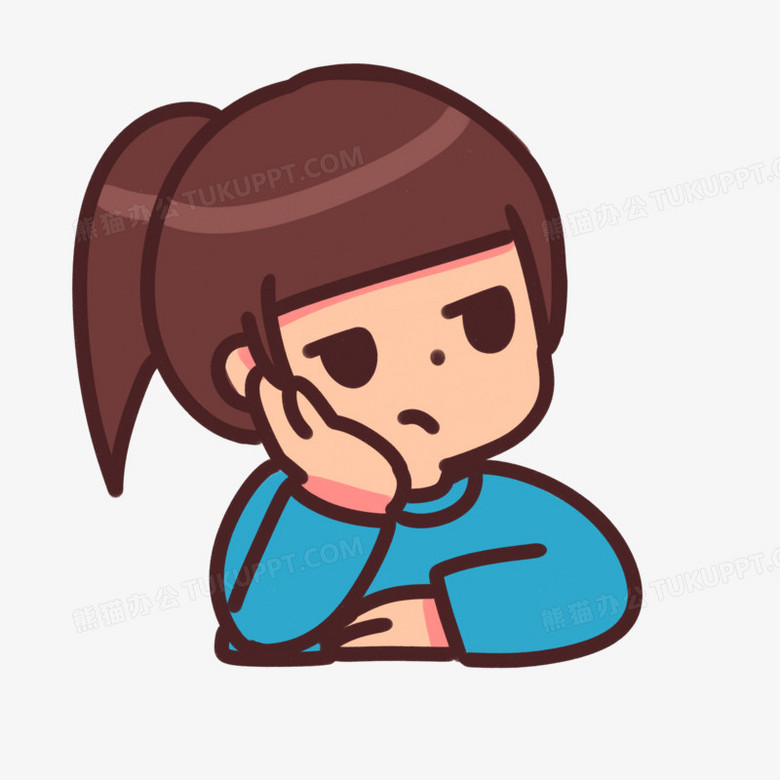 手绘卡通冷漠无视表情素材
