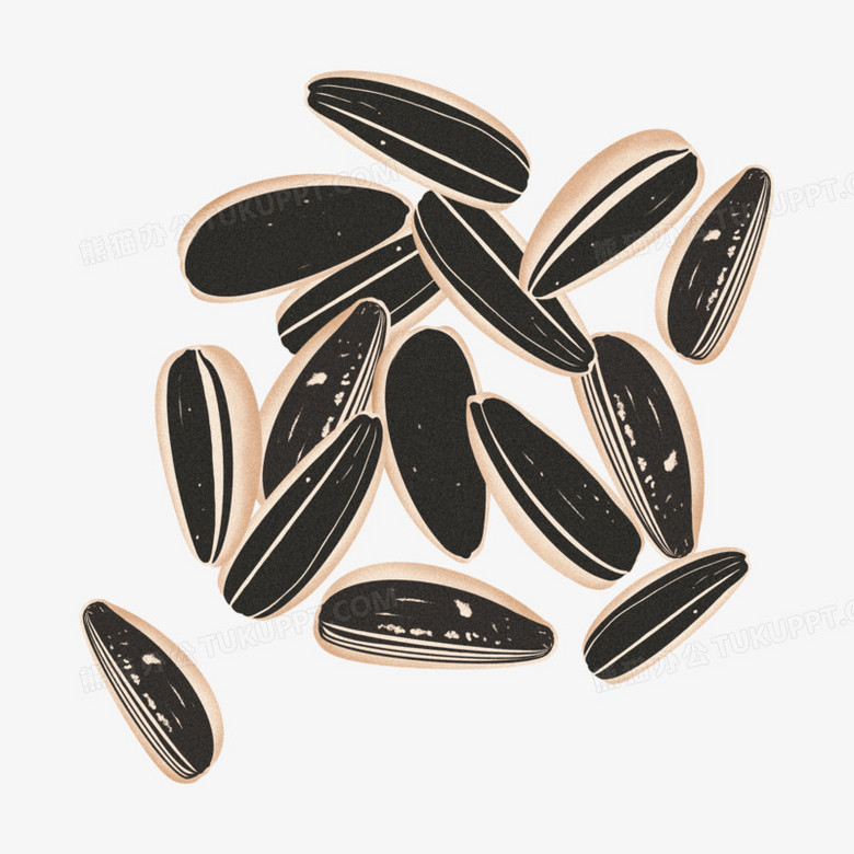 本作品全称为《卡通手绘一堆香瓜子元素》,使用 adobe photoshop cc