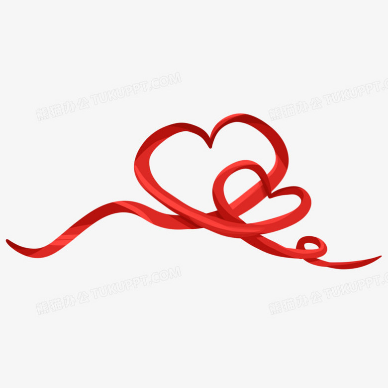 手绘彩色红飘带元素