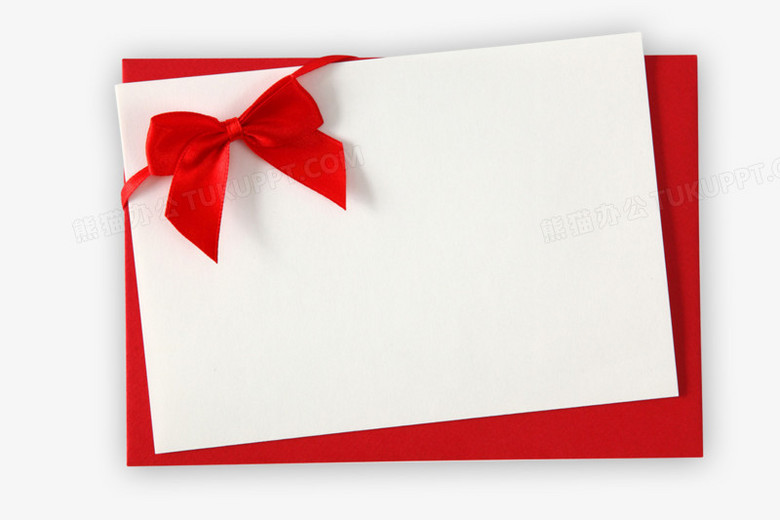 红色蝴蝶结卡片装饰情书png图片素材下载_红色png_熊猫办公