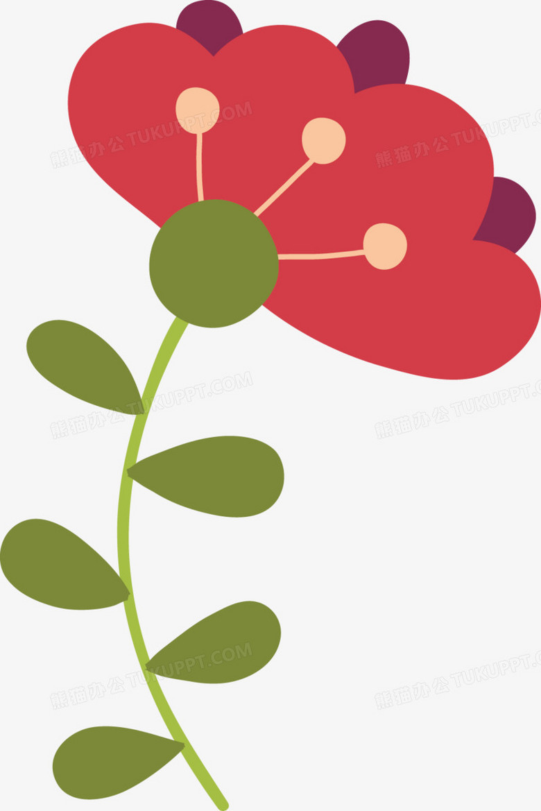 红色小花矢量png图片素材下载_红色png_熊猫办公