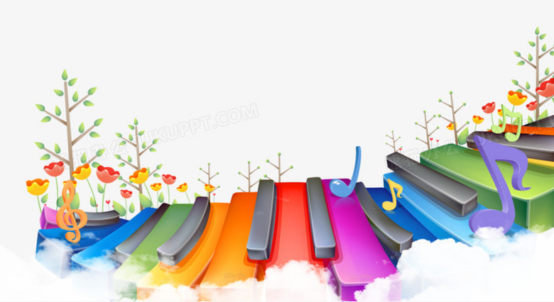 阶梯钢琴琴键绘画素材