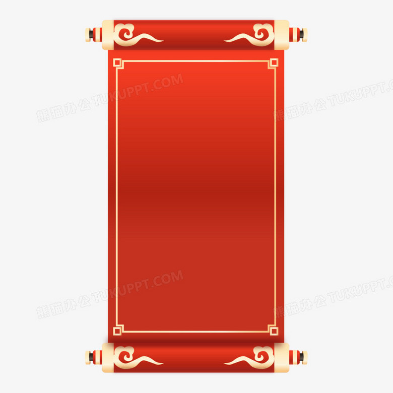 在整个配色上使用多种颜色作为基础色调,设计了红色卷轴边框,整体呈现