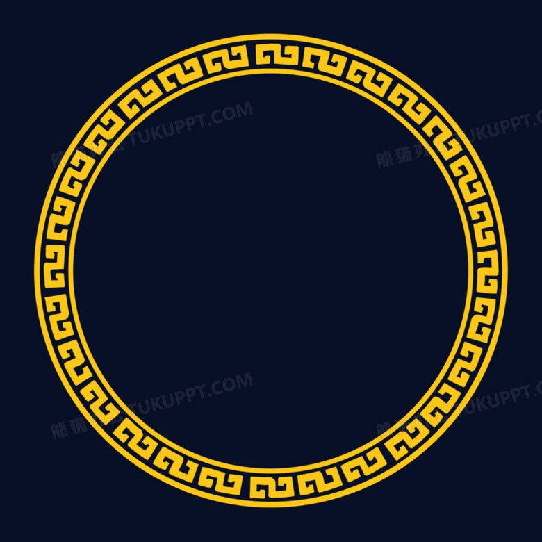 《中国风金色云纹圆形边框元素》,使用adobe photoshop cc软件制作