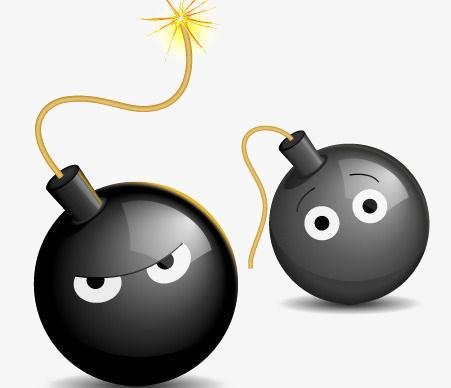 两个地雷卡通造型