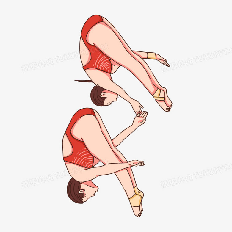 本作品全称为《卡通手绘奥运跳水冠军王涵施廷懋元素》,使用 adobe