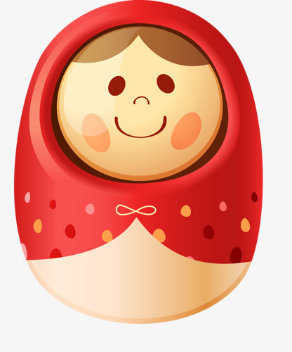 本作品全称为《红色卡通手绘可爱红不倒翁创意元素》,使在整个配色上