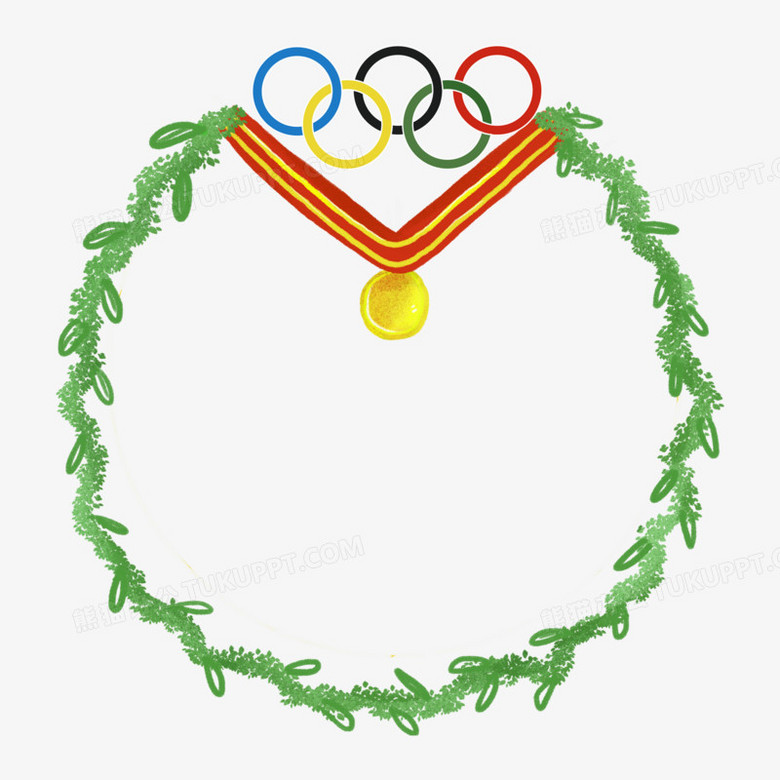 手绘奥运边框五环边框素材