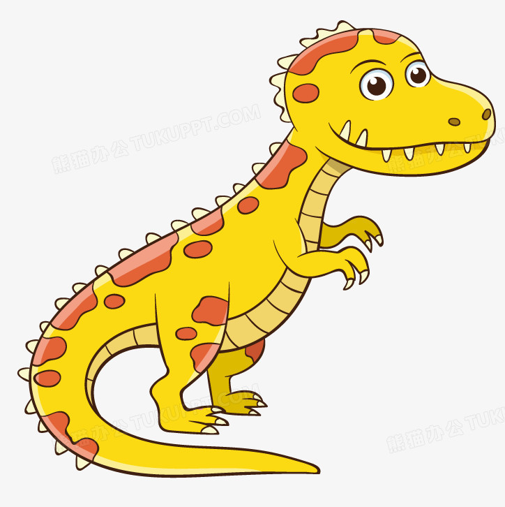 在整个配色上使用多种色彩作为基础色调,设计了一个恐龙形象,卡通