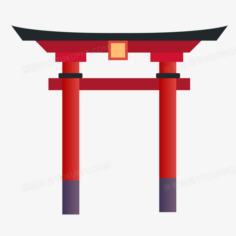 手绘日本鸟居旅游景点免抠元素