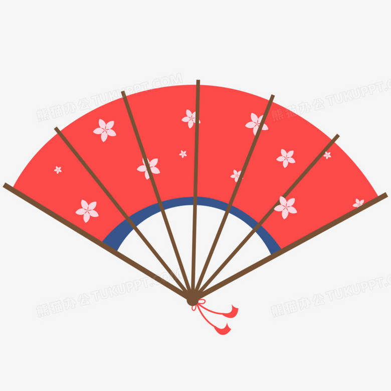 手绘卡通折扇免抠元素