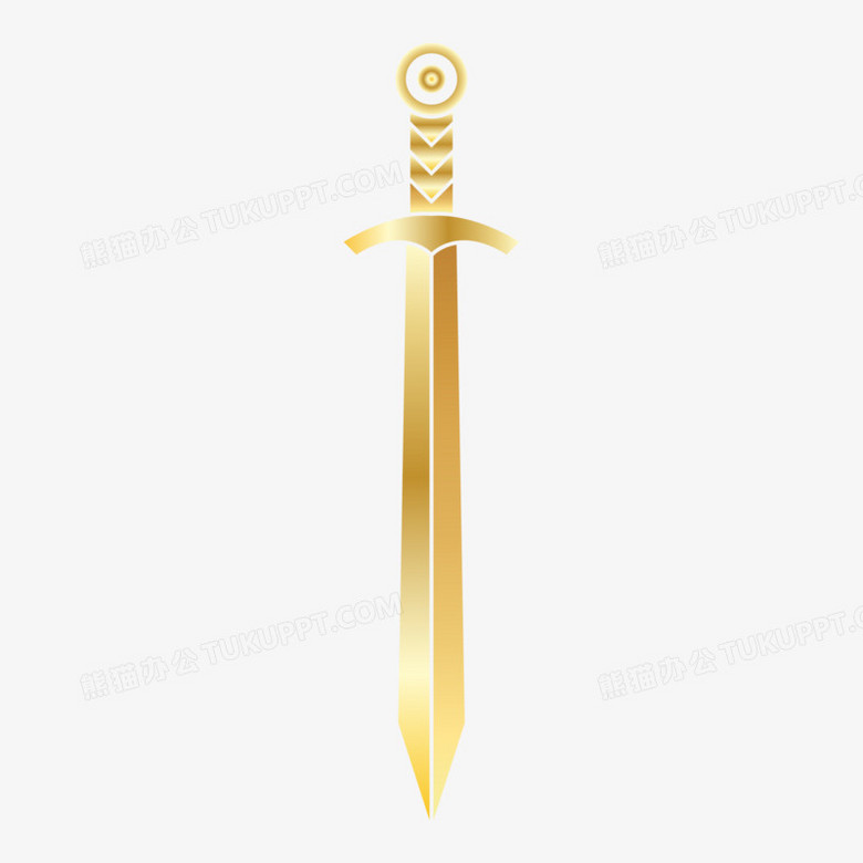 矢量金色利剑免抠装饰元素