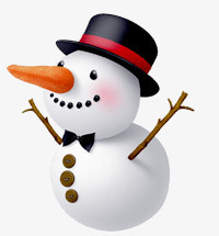 礼帽雪人堆雪人