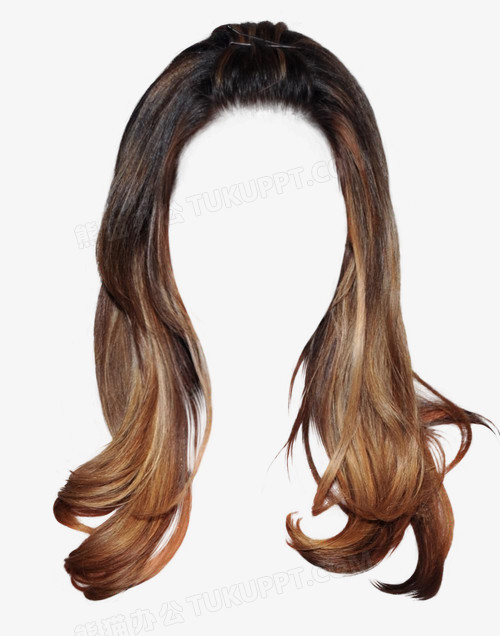 黄色洋气长发假发免抠png图片素材下载_假发png_熊猫办公