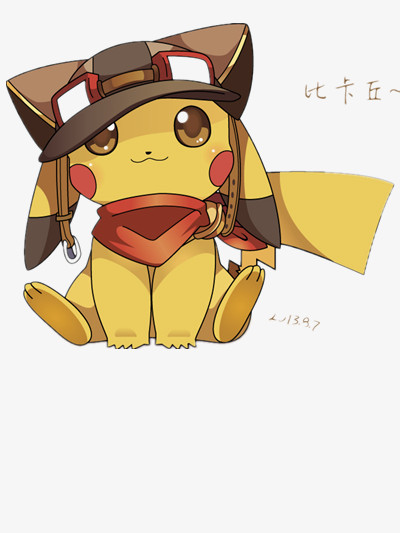 本作品全称为《黄色卡通风可爱大眼睛皮卡丘创意元素》,在整个配色上