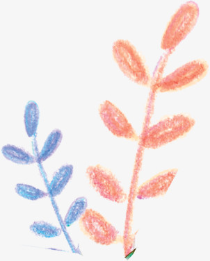 蜡笔画叶子海报png图片素材下载_海报png_熊猫办公