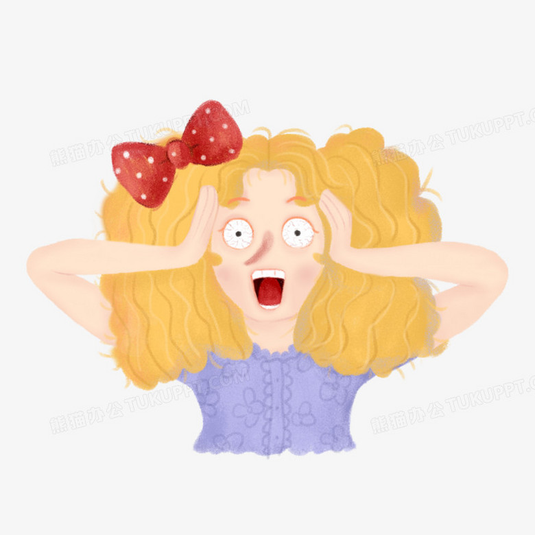 手绘插画抓头表情包素材