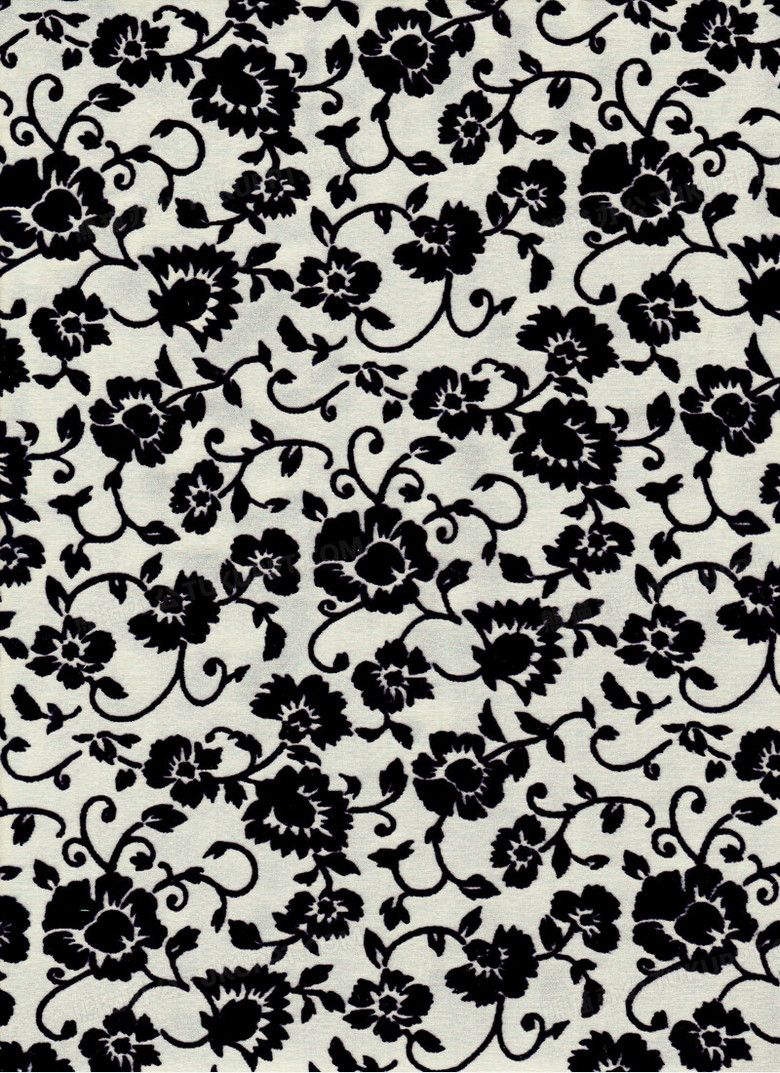 复古黑白花卉壁纸背景