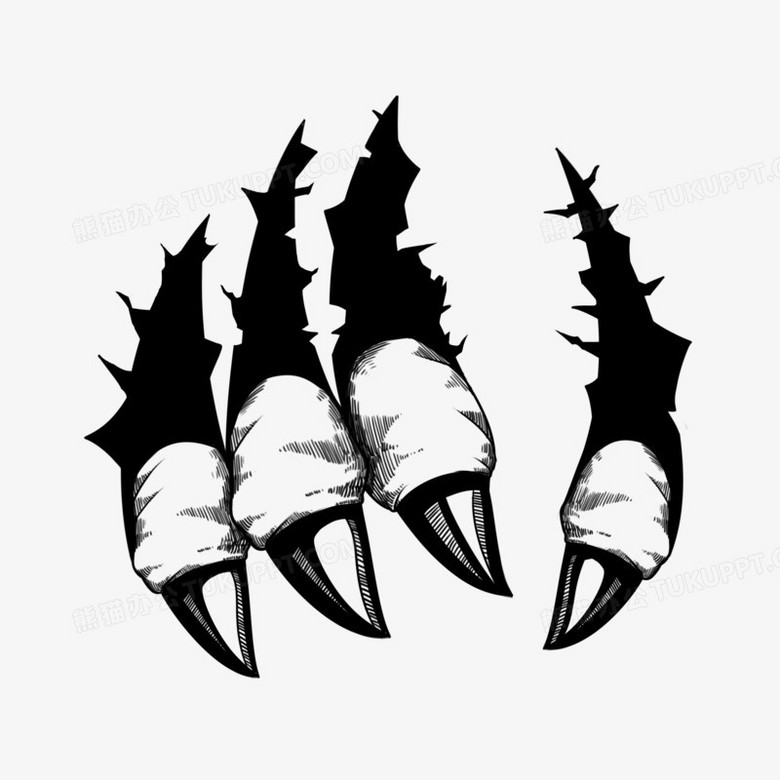 本作品全称为《卡通黑色老虎抓痕装饰元素》,使用 adobe photoshop cc