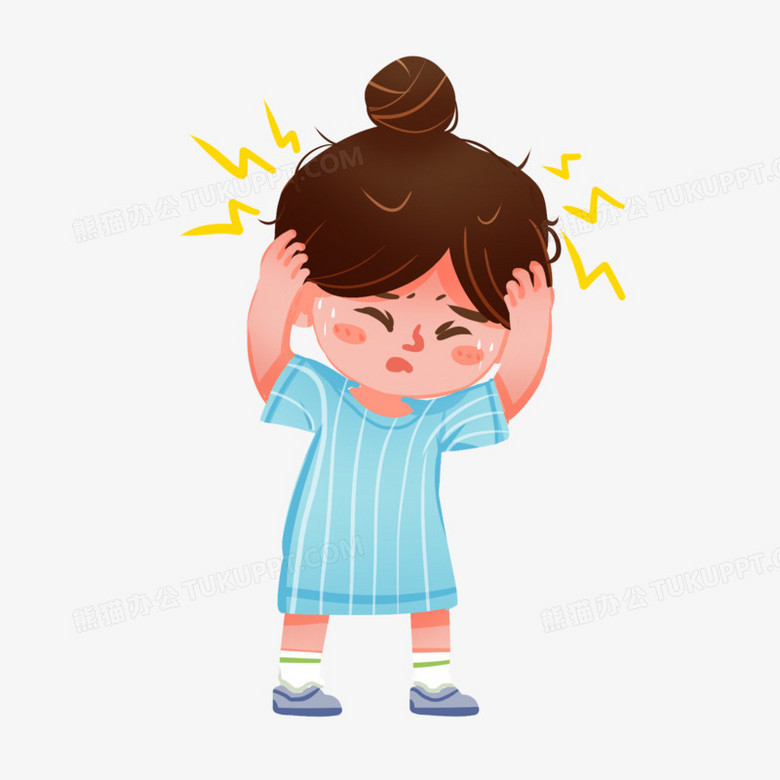 头痛的女生元素》,由迷南文化传媒(上海)有限公司设计师魏来于2021年