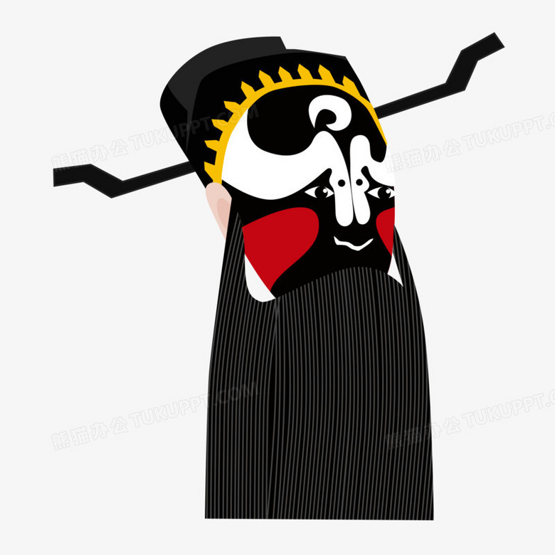 手绘卡通黑脸包青天元素