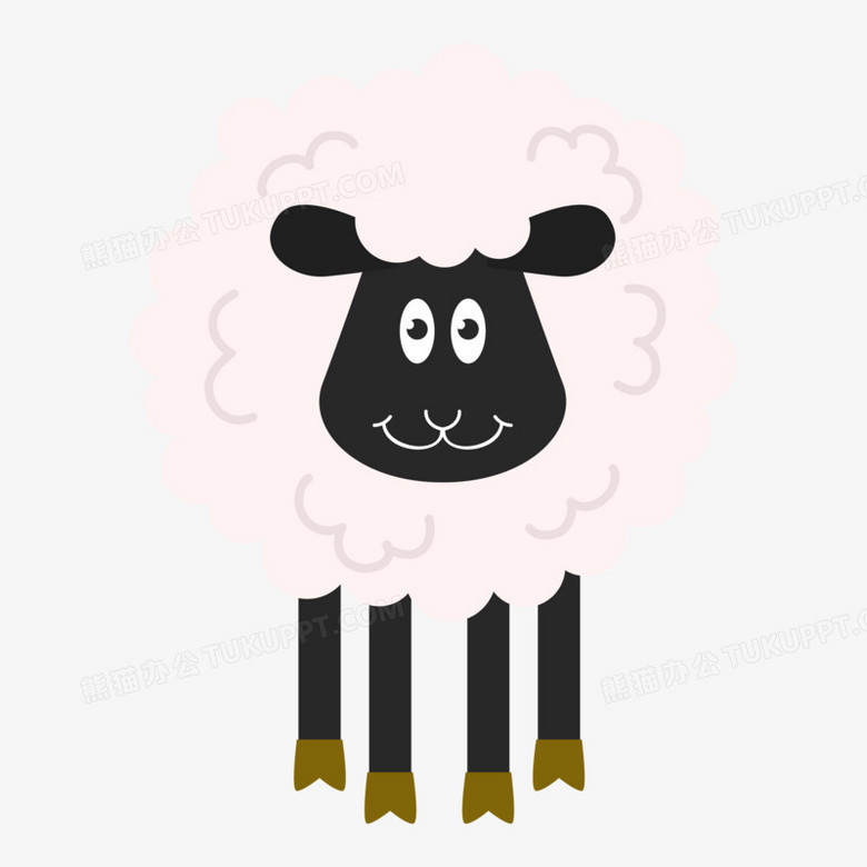 手绘矢量可爱黑脸绵羊免抠元素