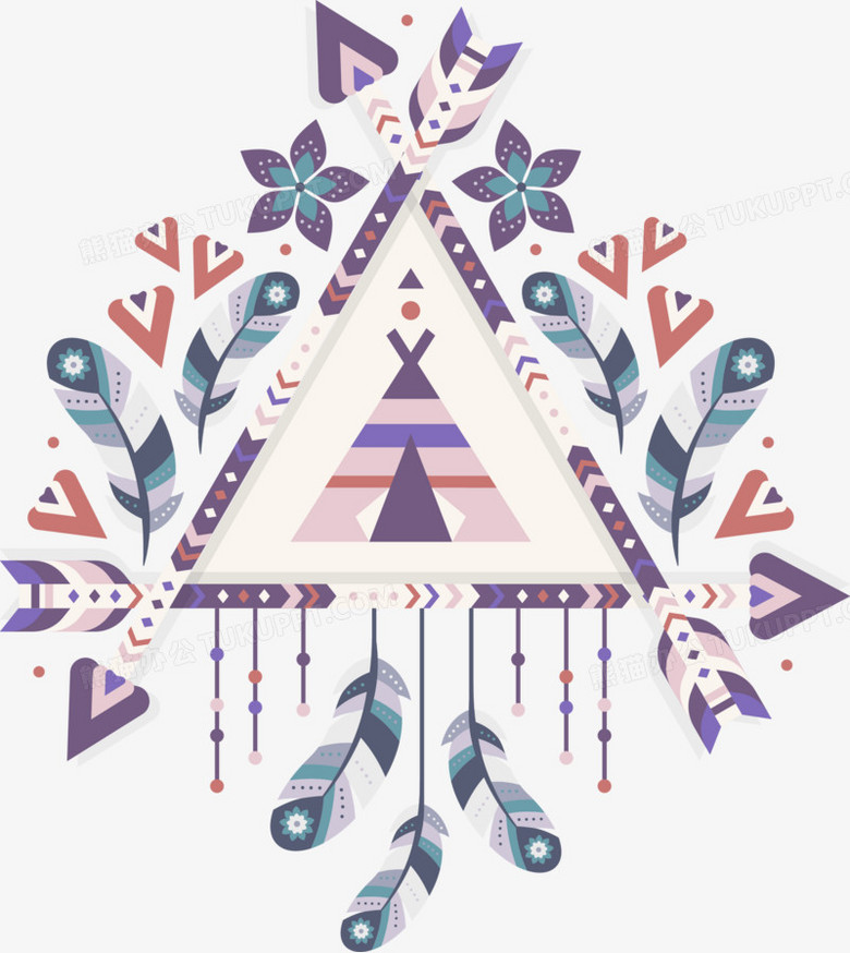 矢量手绘三角形图腾