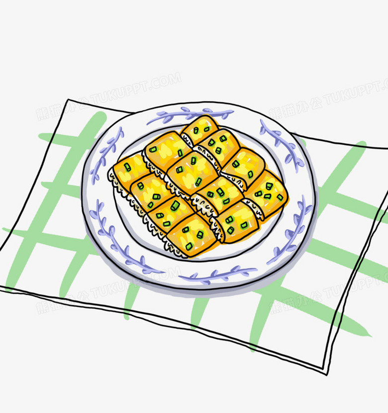 手绘武汉小吃豆皮插画